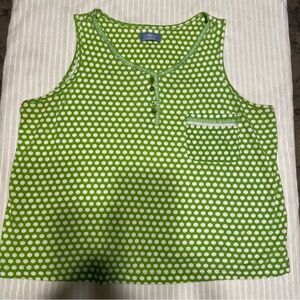 Cabernet Green and White Polka Dot Sleepwear Set, sz Large